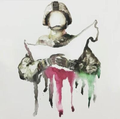 Ashwaq Abdulla's watercolour tribute to UAE soldiers. Courtesy of the artist