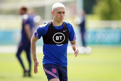 Phil Foden during an England training session at St George's Park on Thursday