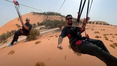 Al Attas and AlBudoor try zip lining and other activities in the documentary. Photo: Visit Abu Dhabi
