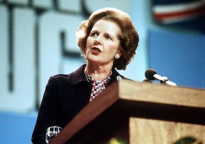 Former British prime minister Margaret Thatcher