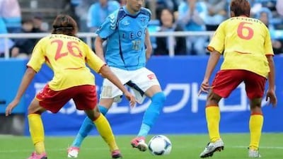 Kaio, centre, a Brazilian forward, joins Al Wasl from Yokama FC in Japan. Wasl are also interested in acquiring a 22-year-old striker from Argentina.