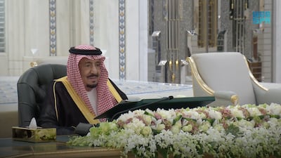 Saudi Arabia's King Salman heads a cabinet meeting on Tuesday. Photo: SPA