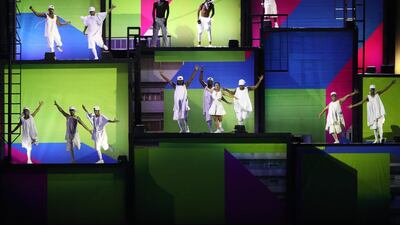 Dancers perform during the Opening Ceremony of the Rio 2016 Olympic Games at Maracana Stadium in Rio de Janeiro, Brazil. Cameron Spencer / Getty Images