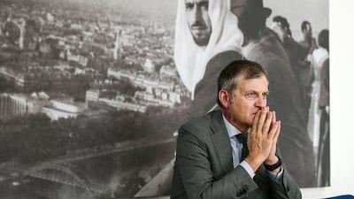 Andrea Fontana, the EU's Ambassador to the UAE, at Etihad Towers in Abu Dhabi. Khushnum Bhandari / The National