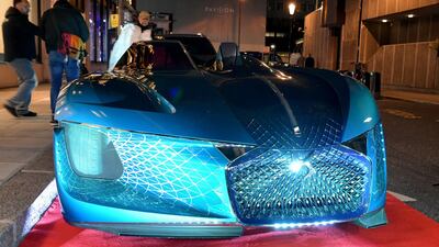 LONDON, ENGLAND - OCTOBER 03: A general view of the DS X E-Tense Concept car at the 'Electric Haute Couture' event, launching DS Automobiles' two new electric vehicles, at Harvey Nichols on October 03, 2019 in London, England. (Photo by Kirstin Sinclair/Getty Images for DS Automobiles)