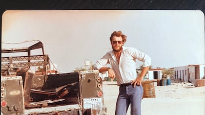 David Pryce at the camp in Ghayathi, Abu Dhabi. He arrived in 1977. Courtesy David Pryce
