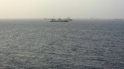 Ships sail in Gulf of Oman, with Iranian attacks seriously disruption maritime activity in the region. AFP