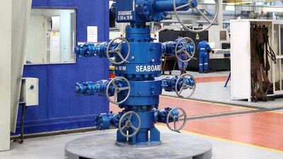 A wellhead being manufactured at the Weir Group's Jebel Ali plant. Pawan Singh / The National