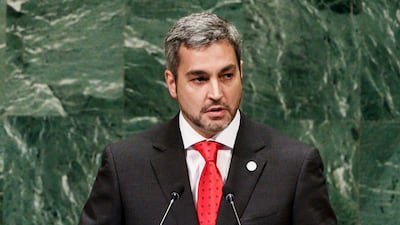 Paraguay's President Mario Abdo Benitez addresses the General Debate of the General Assembly of the United Nations at United Nations. EPA