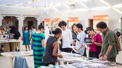 Shoppers at last year's Focal Point art book fair in Sharjah. Sharjah Art Foundation