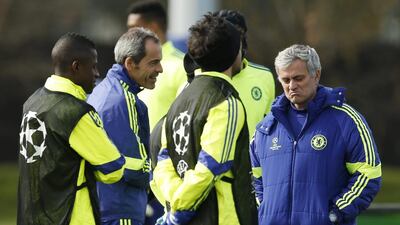 Jose Mourinho, right, takes Chelsea to QPR aiming for another three points to take them closer to the title. John Sibley / Reuters