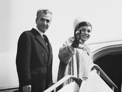 Mohammad Reza Pahlavi, shah of Iran, and his wife Farah in London in 1962. Getty Images