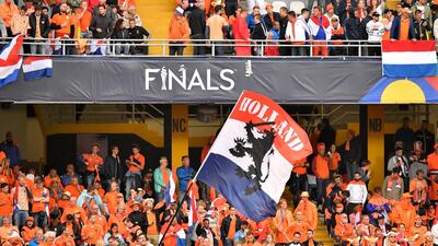 Netherlands fans cheer for their team prior to the start of the match. AP Photo