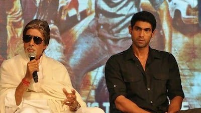 Amitabh Bachchan with the actor Rana Daggubati. IANS