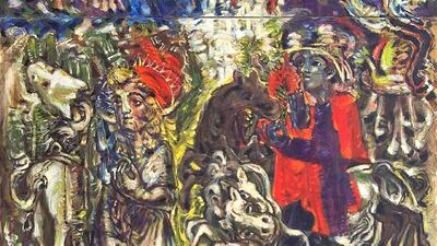 Detail of Elias Zayat's 2011 work 'The Gods Abandon Palmyra'. Courtesy Atassi Foundation for Art and Culture