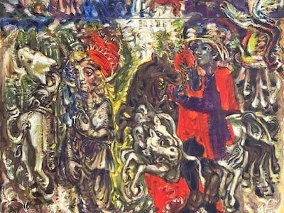 Detail of Elias Zayat's 2011 work 'The Gods Abandon Palmyra'. Courtesy Atassi Foundation for Art and Culture