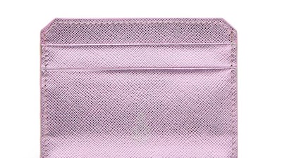 Card case in pink lilac. Courtesy Mark Cross