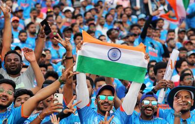 Spectators at the ICC Men's Cricket World Cup India 2023 match between India and Bangladesh at MCA International Stadium in Pune. Getty Images