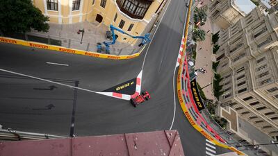 Ferrari driver Charles Leclerc in Baku. PA