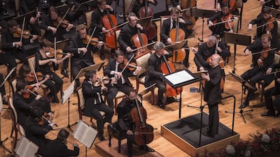 Paavo Järvi conducts the Orchestre de Paris at Emirates Palace in Abu Dhabi on Friday. Courtesy Abu Dhabi Music and Arts Festival