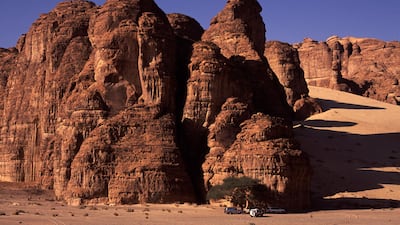 Desert scenery near Madain Saleh and Al-Ula, Saudi Arabia. Amar Grover / The National