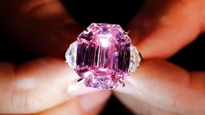 The Pink Legacy, a 18.96 carat fancy vivid pink diamond, was once owned by Oppenheimer family. AFP