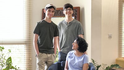 Gloria Brown, pictured at her home in Abu Dhabi, homeschooled all five of her children over the years. Khushnum Bhandari for The National