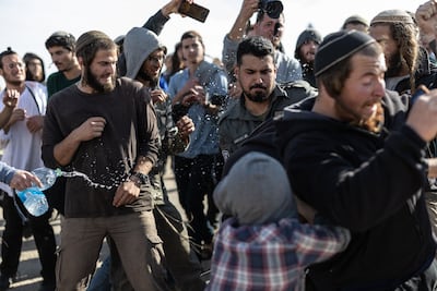Israeli forces clashed with settlers during the demolition of the Tzur Misgavi site. AFP
