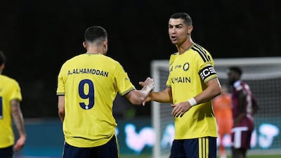 Cristiano Ronaldo, right, and his Al Nassr teammates were given a night off on Monday after their AFC Champions League game was postponed. Reuters