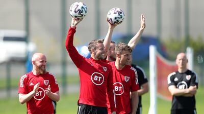 Wales players at training. Reuters
