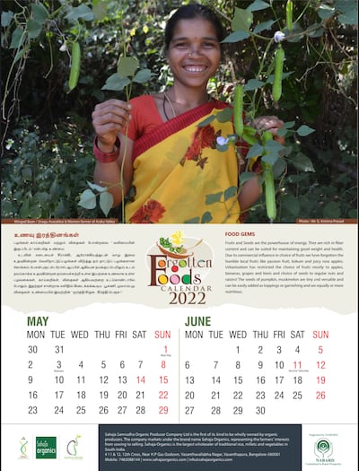 The calendar explains an ingredient's benefits and also shares recipes. Photo: Meenakshi Boopathi