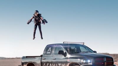 Richard Browning shows off his suit during F11 in Riyadh.