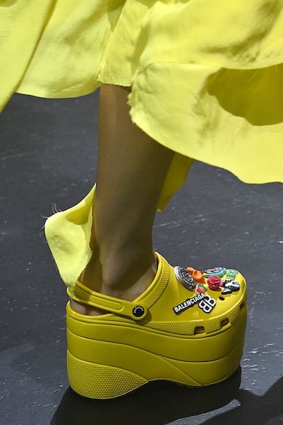 Balenciaga's collaboration with Crocs in 2018. Getty Images