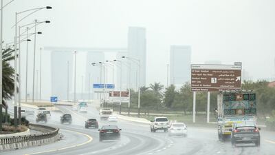 Rainfall in Abu Dhabi on Wednesday morning. Victor Besa/The National