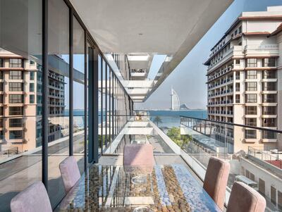 Burj Al Arab views from one of the terraces. Courtesy Luxhabitat Sotheby's International Realty