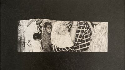 Faiza Hasan drew images from her grandmother's photos of Partition. Here, Hijr, 2022. Photo: GALLERYSKE / Art Jameel