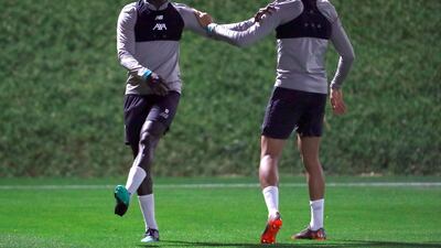 Liverpool's Sadio Mane during training. Reuters