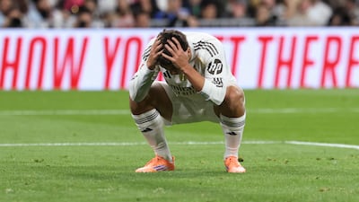 Frustrated Real Madrid forward Gonzalo Garcia. AFP