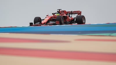 Mick Schumacher drives the Scuderia Ferrari SF90 during F1 testing in Bahrain. Getty Images