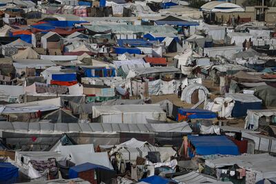 A camp in Deir Al Balah for internally displaced Palestinians who fled from Rafah and northern Gaza. EPA