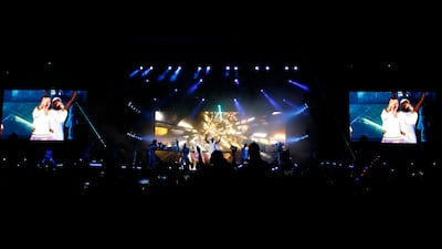 Bright lights and big screens as Justin Bieber performs at the Autism Rocks Arena in Dubai in May 2017. Chris Whiteoak for The National