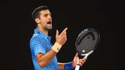 Novak Djokovic reacts during his first-round match against Roberto Carballes Baena. Reuters