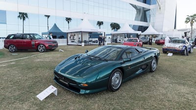 A 1993 Jaguar XJ220 is one of the star attractions at the Gulf Concours. The XJ220 was once the fastest production car in the world at 349kph. Antonie Robertson / The National
