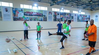 The deaf football team at Zayed Higher Organization for People of Determination. Their coach is former UAE national team and Al Wahda player Ahmed Al Akberi. He is the first disabled athlete to receive an AFC accreditation to become a sports coach.