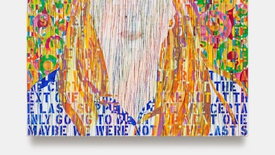 'Portrait of Charlotte', 2020, by Ghada Amer. Courtesy the artist and KEWENIG, Berlin | Palma, Lepkowski Studios Berlin