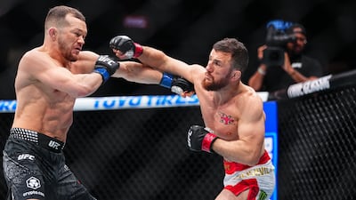 Petr Yan, left, outclassed Merab Dvalishvili in their second fight to claim the Georgian's UFC bantamweight title in December 2025. Photo: Zuffa LLC