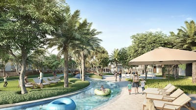 Arabian Ranches III will have a lazy river, parkour course, skate park, cricket pitch, jogging track and more. Courtesy Emaar Development