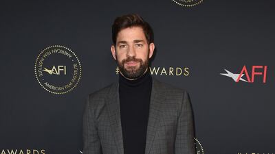 John Krasinski ('A Quiet Place') wears this suit and turtleneck pairing effortlessly. AP