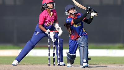 Nepal's Sabitri Dhami scored 12 runs off nine balls at the Seven Districts Oval in Ajman.