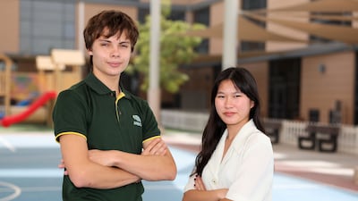 Sixth-form pupils Lina Wen and Marko Pavlovich have each undertaken an internship. Chris Whiteoak / The National